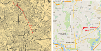 comparison Part of Metro's Red Line now runs along the planned freeway route.
